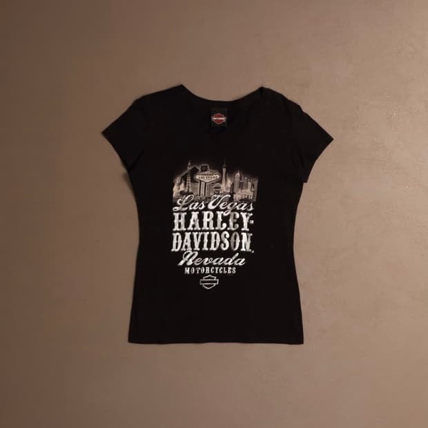 할리데이비슨 프린팅 탑 반팔티셔츠 나나깔