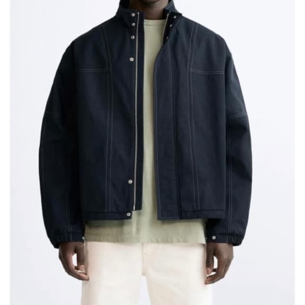 자라 콘트라스트 스티치 자켓 L