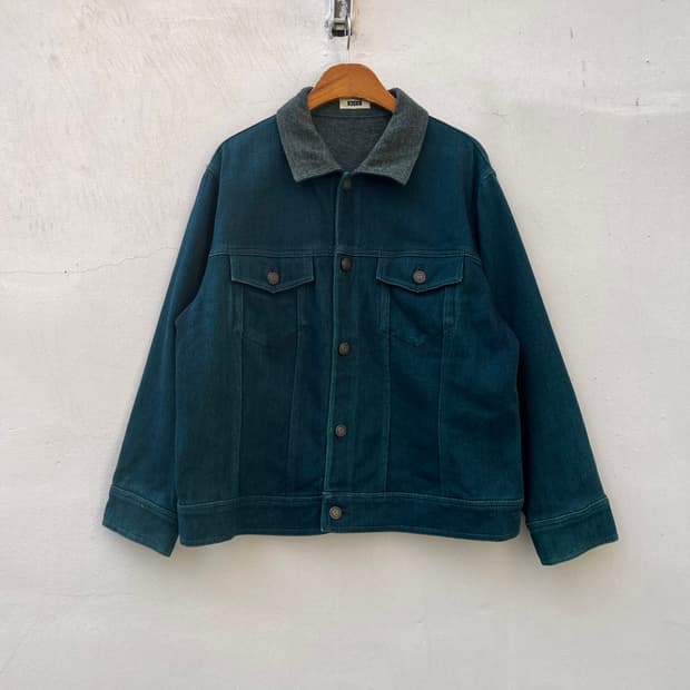 Vintage 카라 배색 코튼 자켓 