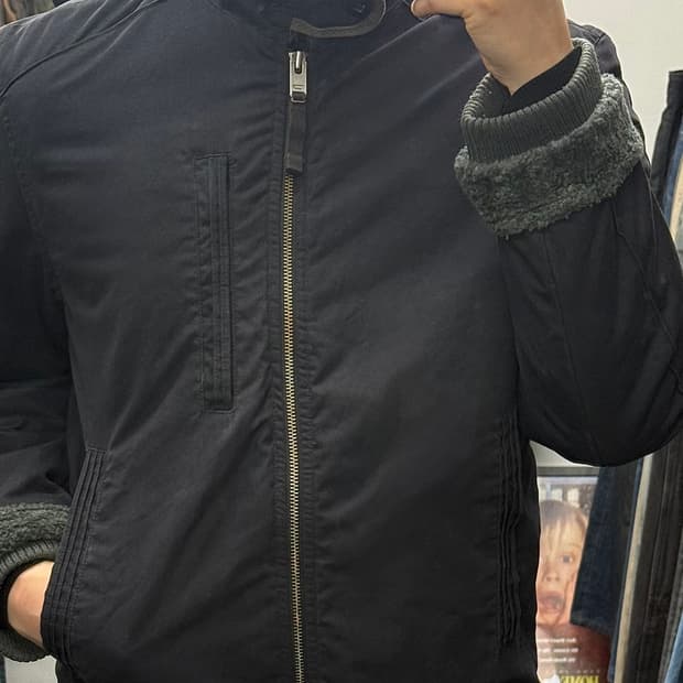 디젤 털 쉐르파 코튼 워크 자켓 비죠 하이넥 고스 펑크 네이비 남색 집업