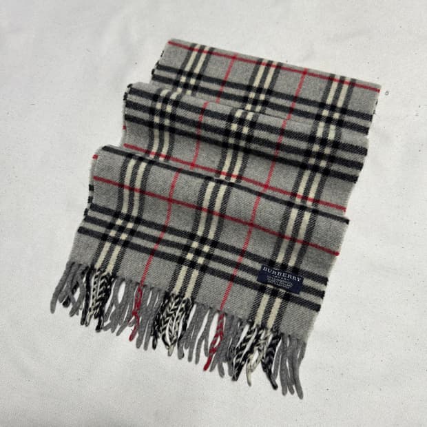 버버리 그레이 노바체크 램스울 머플러