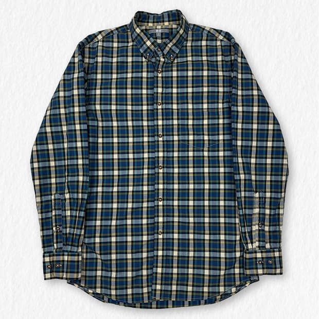 유니클로 블루체크 셔츠