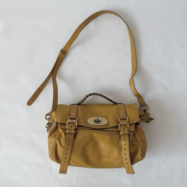 멀버리(Mulberry) 레더 머스타드 알렉사백(ENGLAND)