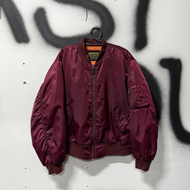 VTG 빈티지 리버시블 Ma-1 플라이트 자켓 버건디