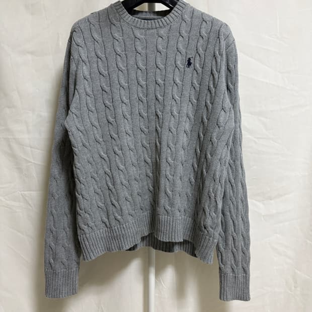 폴로 랄프로렌 코튼 케이블 니트 / 그레이, L