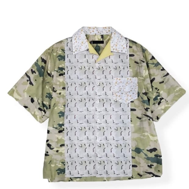 Prada floral camp 카모 반팔 셔츠