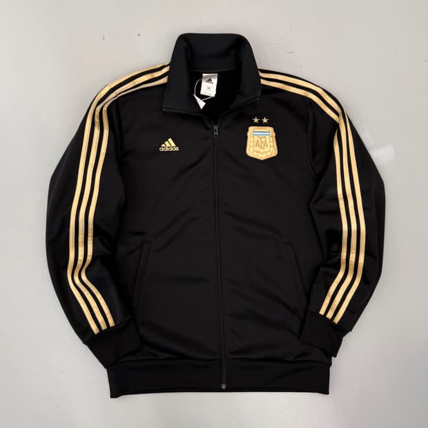 아디다스 루즈핏 검 금 배색 아르헨티나 트랙 져지