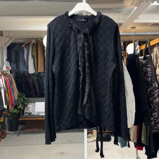 Kerrysport 체커보드 퍼 가디건