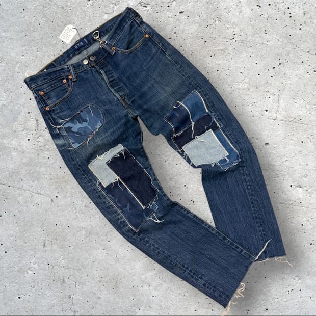 [33x30] 리바이스 501 x SXX 패치워크 데님 팬츠 D185