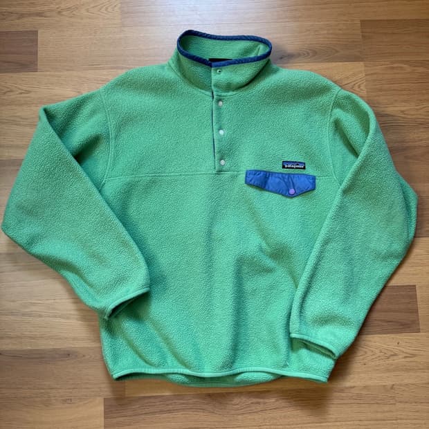 90s 파타고니아 신칠라 스냅-T 그린/블루 USA