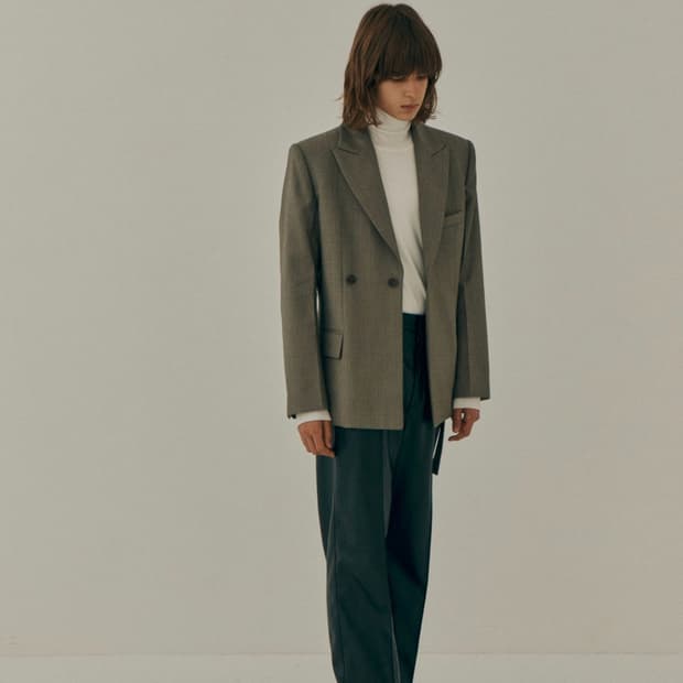 문선-Orbit 3-way belted Blazer/Stone Beige