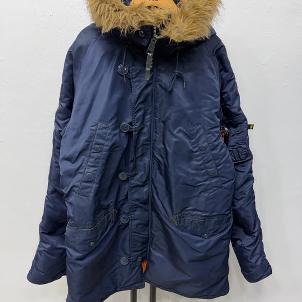 정품) 알파인더스트리 N3B 네이비 패딩 L