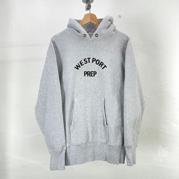 챔피온 그레이 리버스위브 웨스트 포인트 후디 스웨트 셔츠