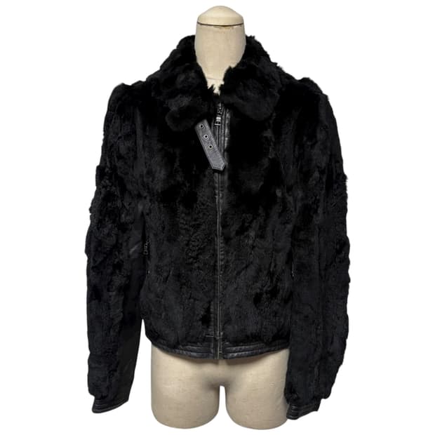3684 양가죽 토끼털 블랙 퍼자켓