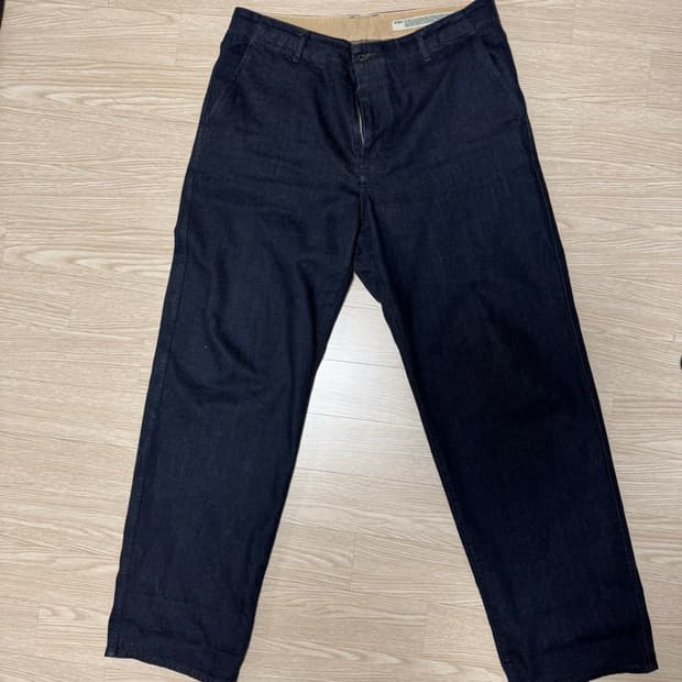 포터리 코튼 린넨 원워시드 와이드 데님 36