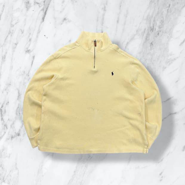폴로 랄프로렌 옐로우 하프집업 니트 