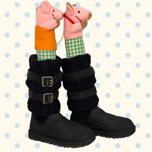 UGG사의 니트 버클 부츠 BK (220)