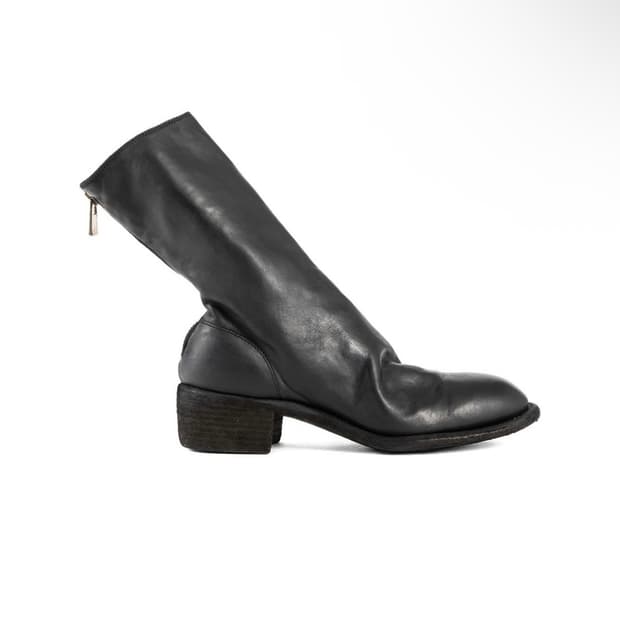 구이디 백지퍼 레더부츠 