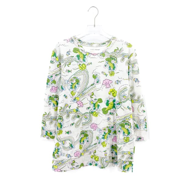 츠모리 치사토 슬립 그래픽 긴팔티셔츠