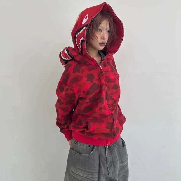 베이프 더블 샤크 후드 집업 적계