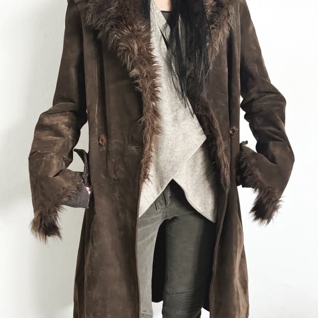 morgan vkei fur & suede overcoat