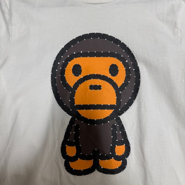 베이프 마일로 반팔 큐빅 비즈