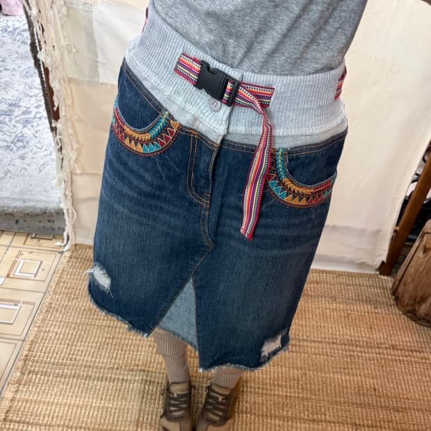 antiballistic denim skirt