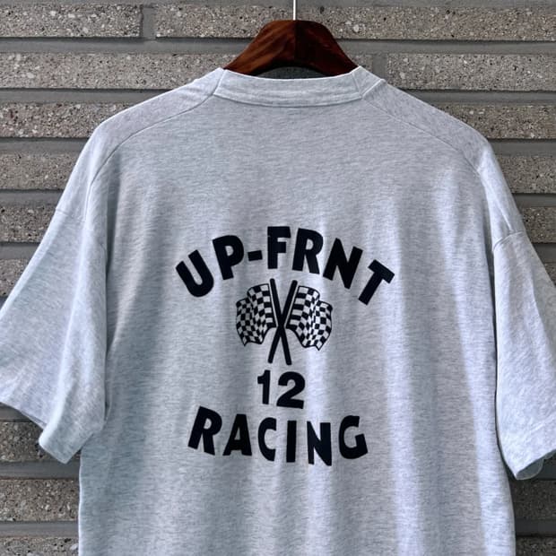 [XL]90's USA Made UP-FRNT 레이싱 싱글스티치 티셔츠