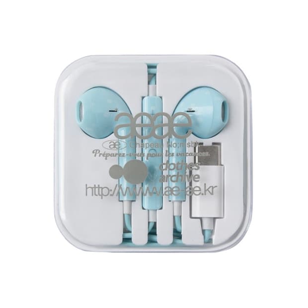 aeae 이어폰 새상품 스카이블루 c타입