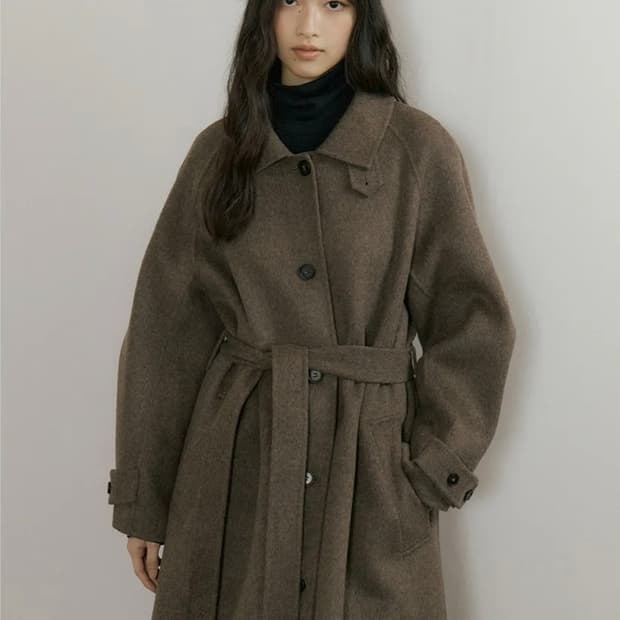 링서울 핸드메이드 울 트렌치 코트 브라운 M사이즈
