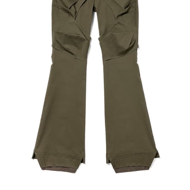 OPEN YY GATHERED BOOTCUT PANTS, KHAKI