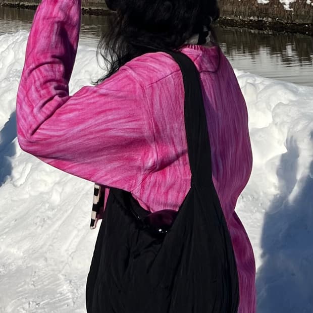 스투시 프린트 퍼 스웨터 핑크