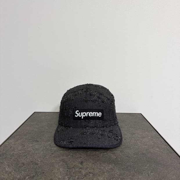(OS) 슈프림 박스로고 캠프캡 모자 데님 블랙