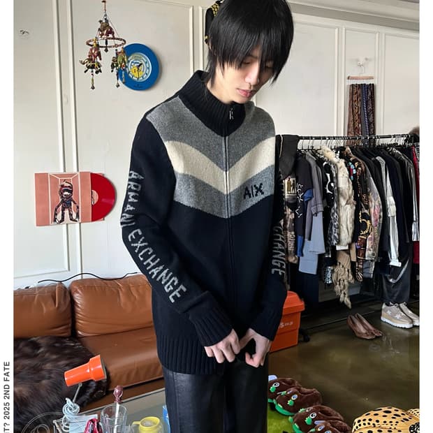 90-00s Armani Exchange Knit Zip-up JK