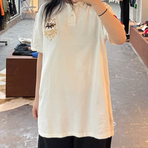 폴로 랄프로렌 빅자수 화이트 카라 반팔 H2952