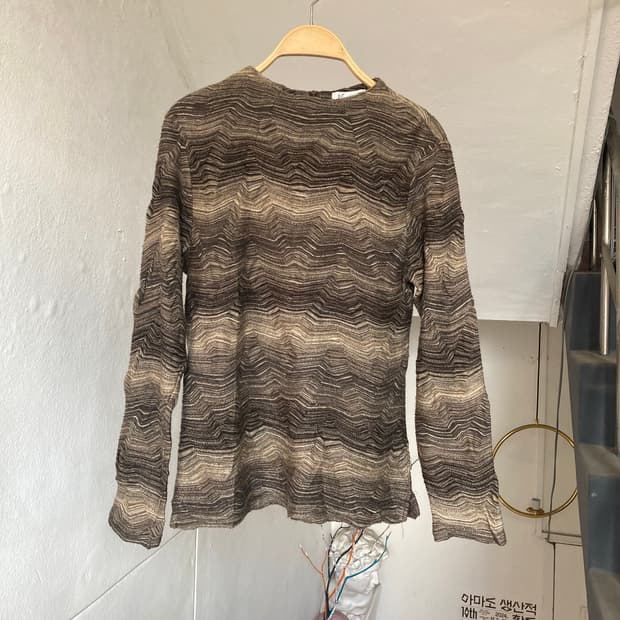 Y2K 웨스턴 케이블 니트 블라우스