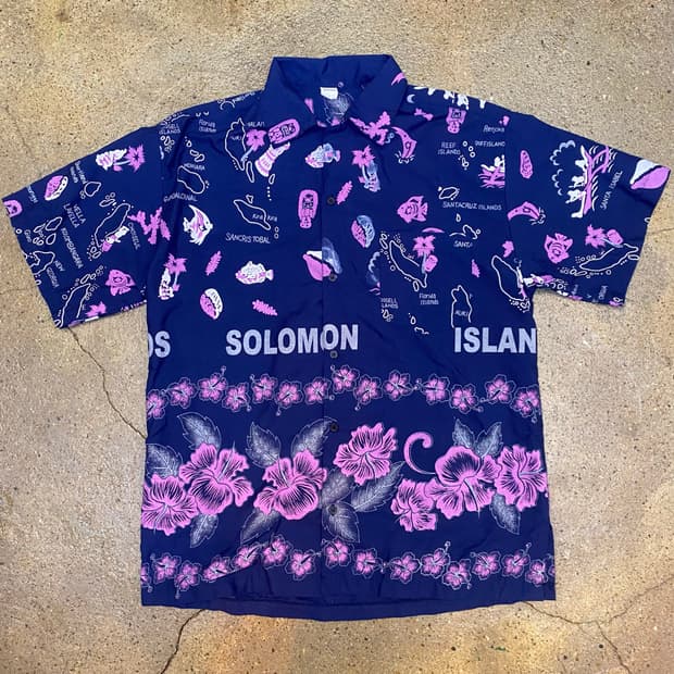미국 빈티지 LS ISLAND solomon 반팔 셔츠