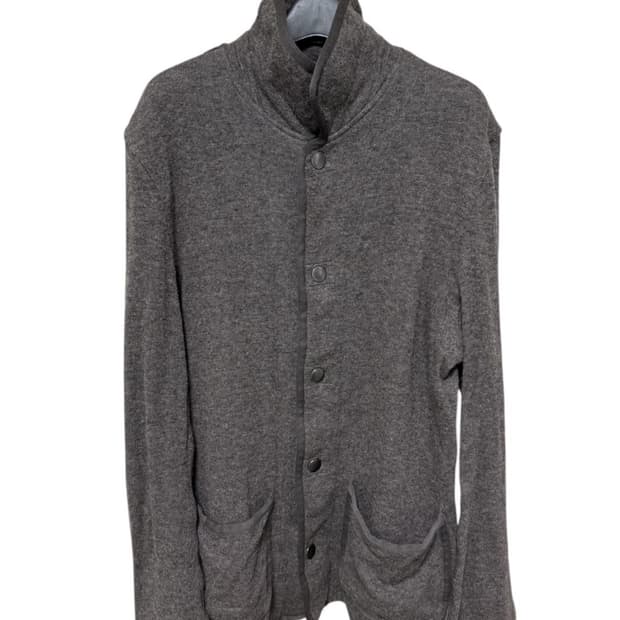 꼼데가르송 옴므 울 혼방 스냅 니트 자켓