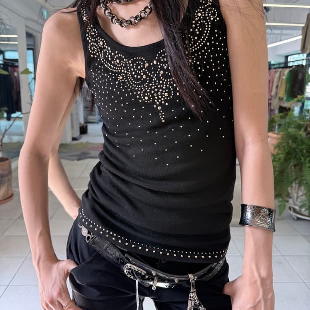 paisley hot fix tank top