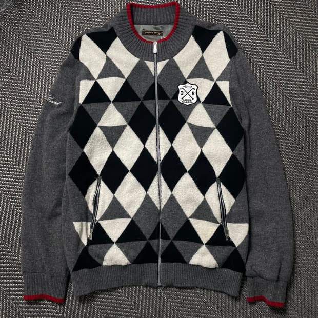 루이 까스텔 아가일 체크 패턴 니트 집업o 4974