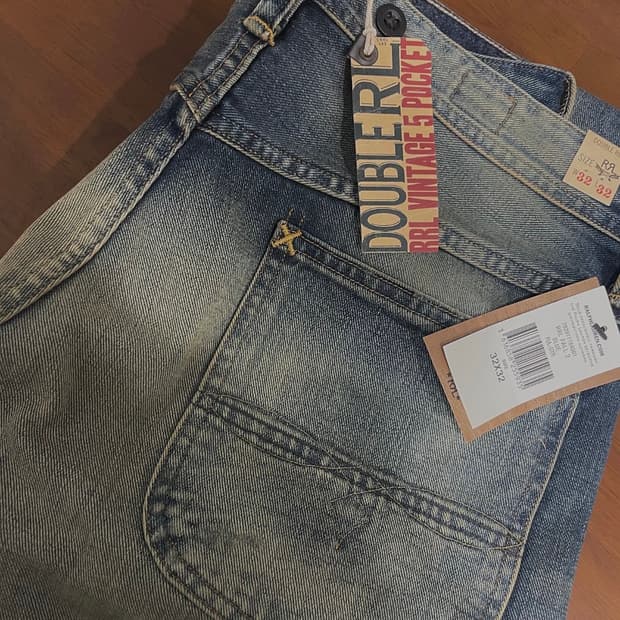 rrl 빈티지 5포켓 워싱진 32x32