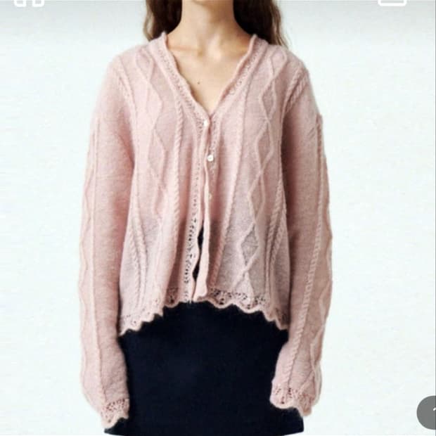 플레따 키드모헤어 로즈 가디건