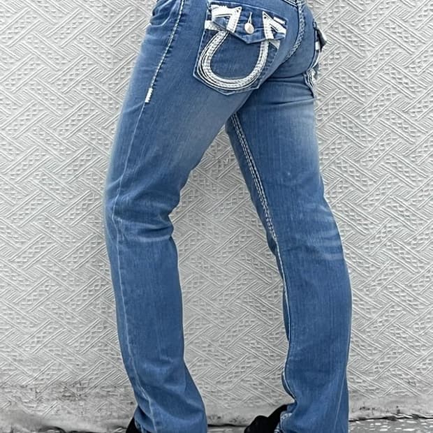 트루릴리전 JOY Y 빈티지 펑크 스티치 데님팬츠 28인치 C08590