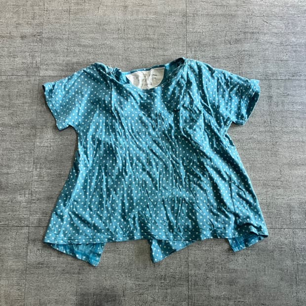 일본빈티지 Atellerequal 하구미모리걸 할메카지 도트 반팔티셔츠