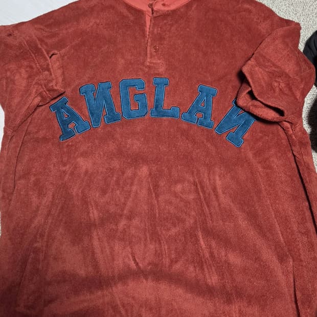 앵글런 Applique Terry Polo Shirt - Brick