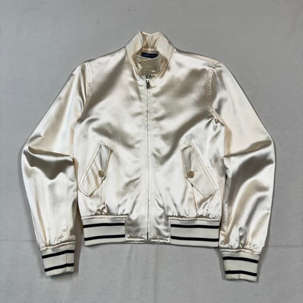 S) 폴로 랄프로렌 실크 혼방 새틴 블루종 재킷