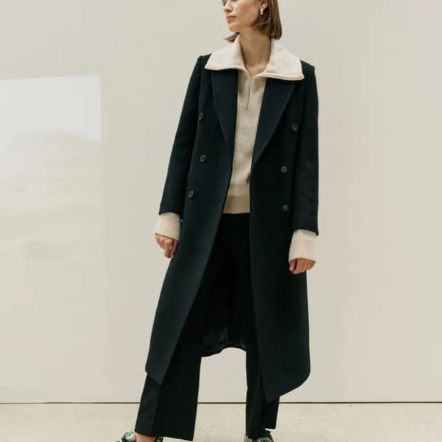  엔오르 베이직 더블 코트 BASIC DOUBLE COAT - BLACK