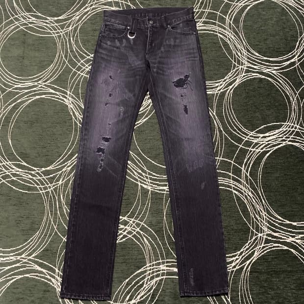 Roen skull crush black denim pants