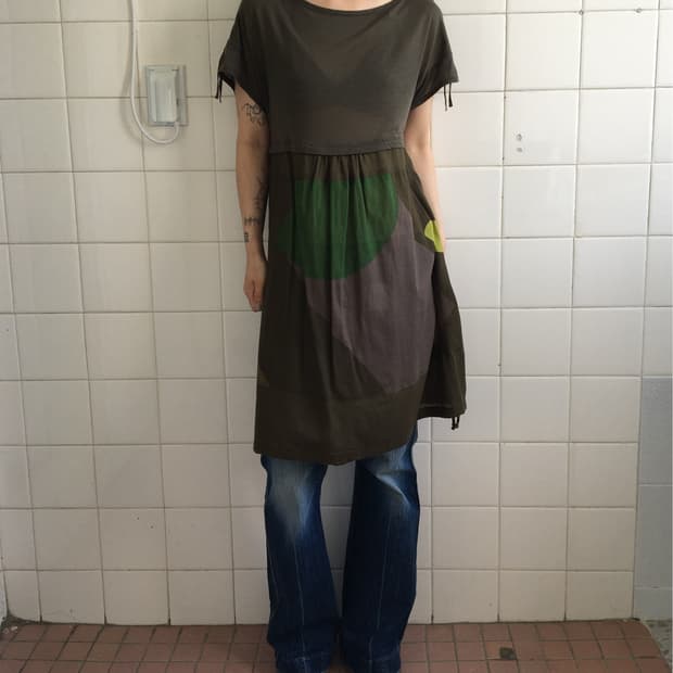 Pattern layered balloon fit t shirt onep