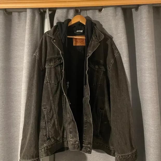 베트멍 리바이스 17ss 흑청 후드데님 자켓